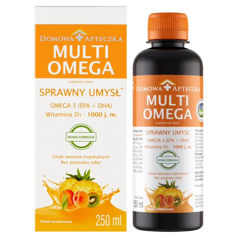 MultiOmega, smak owoców tropikalnych, suplement diety, 250 ml 