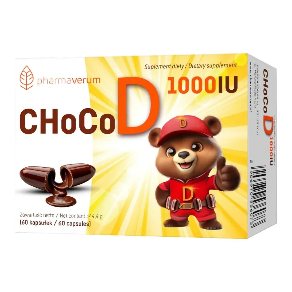 Pharmaverum CHoCoD 1000 IU 60 kapsułek miękkich do żucia