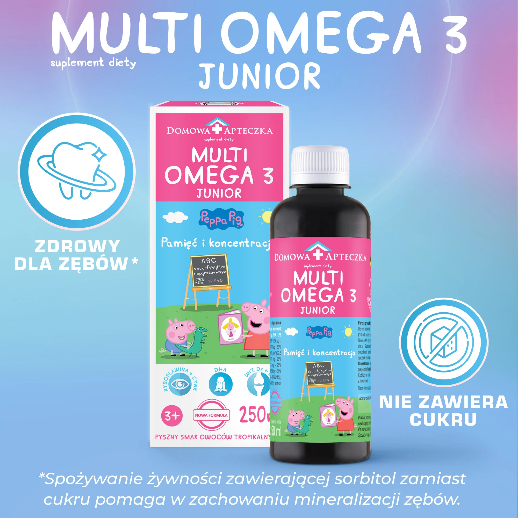 Domowa Apteczka Multiomega 3 Junior tran, 250 ml