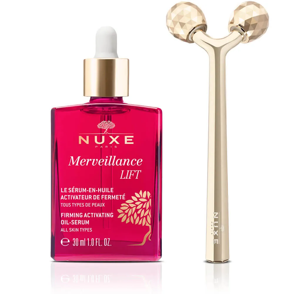 Nuxe Merveillance Lift, olejowe serum liftingujące, 30 ml + masażer do twarzy