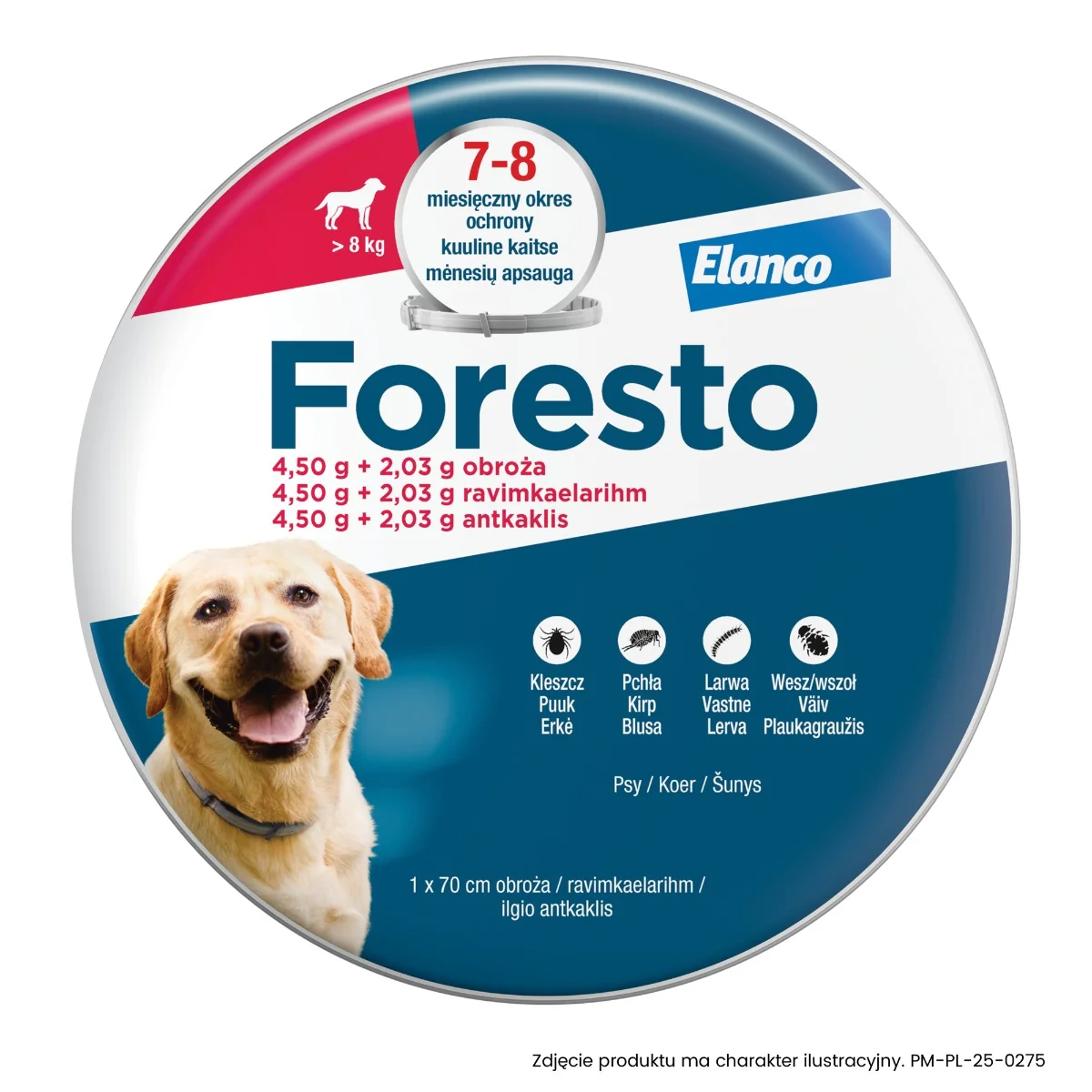 Foresto 4,50 g + 2,03 g obroża dla psów > 8 kg, 1 sztuka