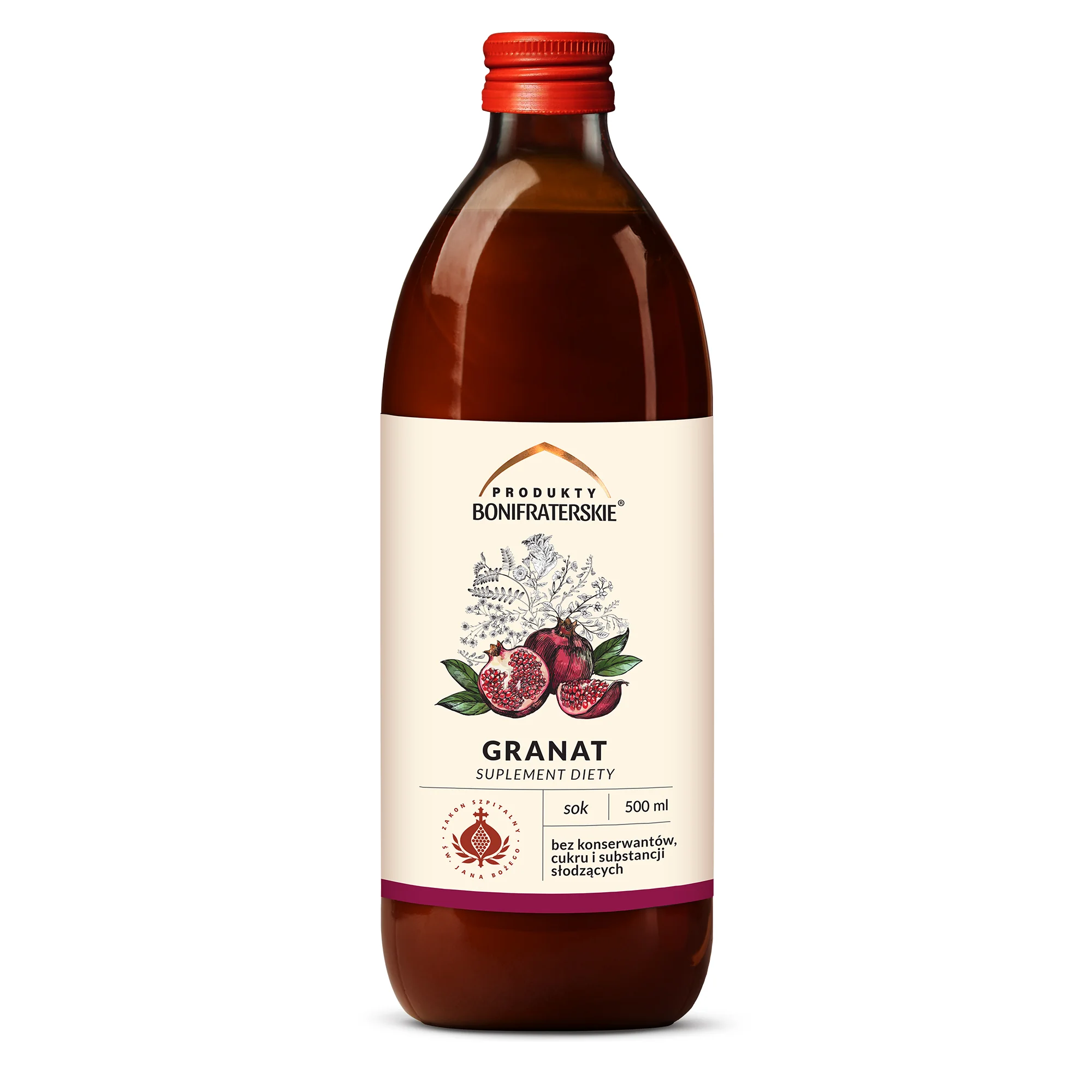 Produkty bonifraterskie sok z granatu, 500 ml