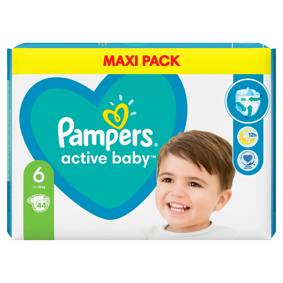 Pampers Active Baby pieluchy rozmiar 6, 13-18 kg, 44 szt.