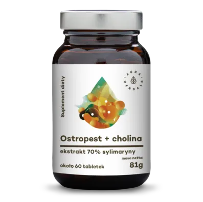 Aura Herbals, Ostropest + Cholina, suplement diety, 81 g