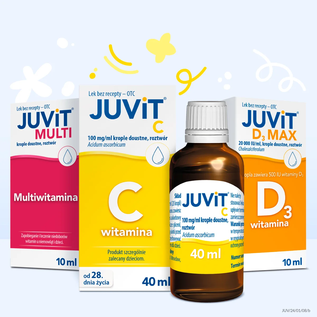Juvit C 100 mg/g, krople z witaminą C, 40 ml