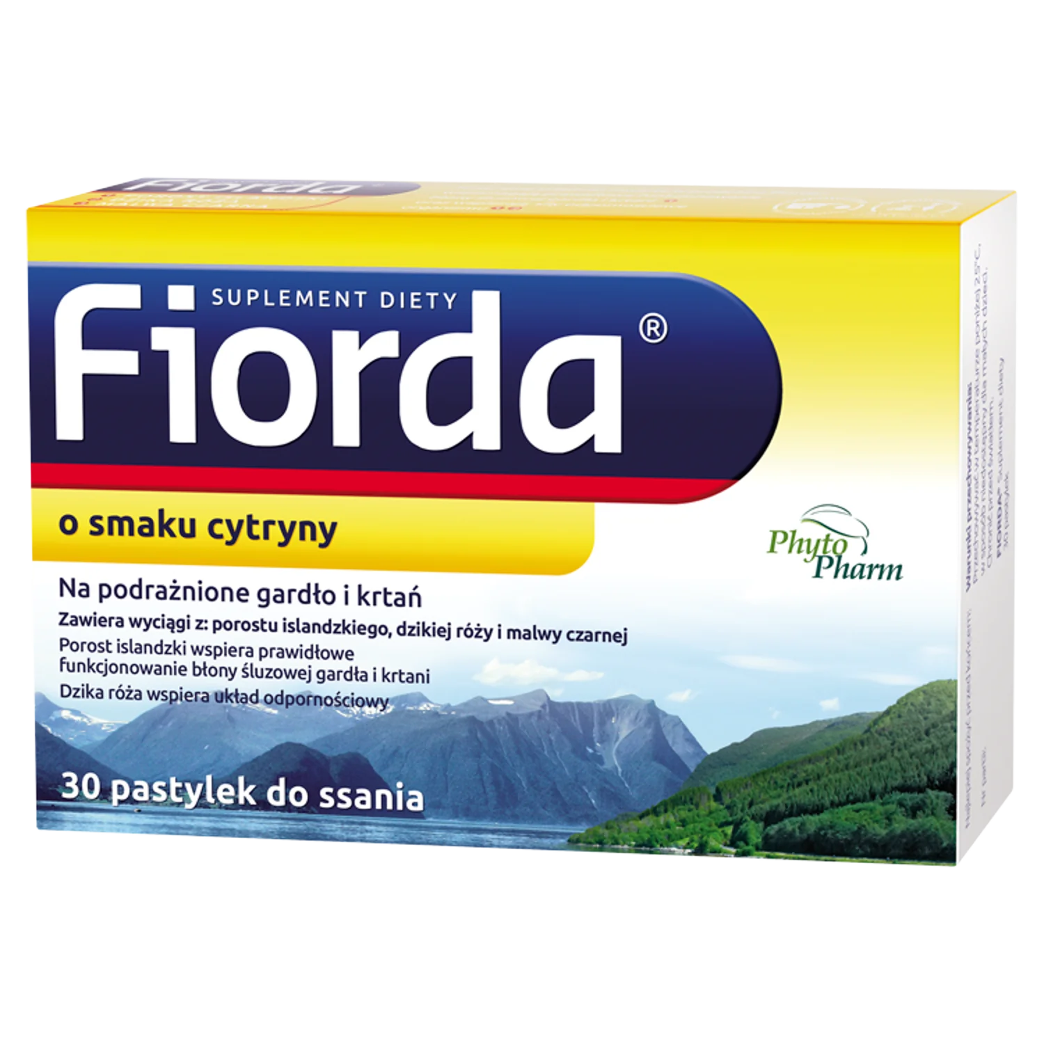 Fiorda 30 pastylek do ssania o smaku cytrynowym