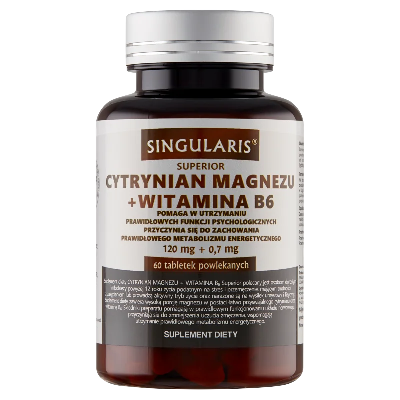 Singularis Superior Cytrynian Magnezu + Witamina B6 60 tabletek