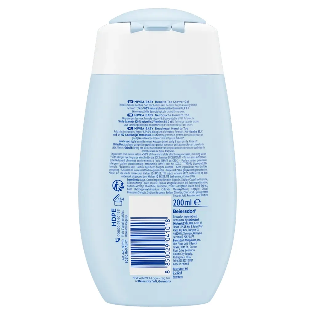 Nivea Baby żel do włosów i ciała, 200 ml