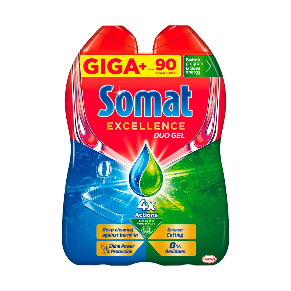 Somat Excellence Duo żel do zmywarki, 2 x 810 ml