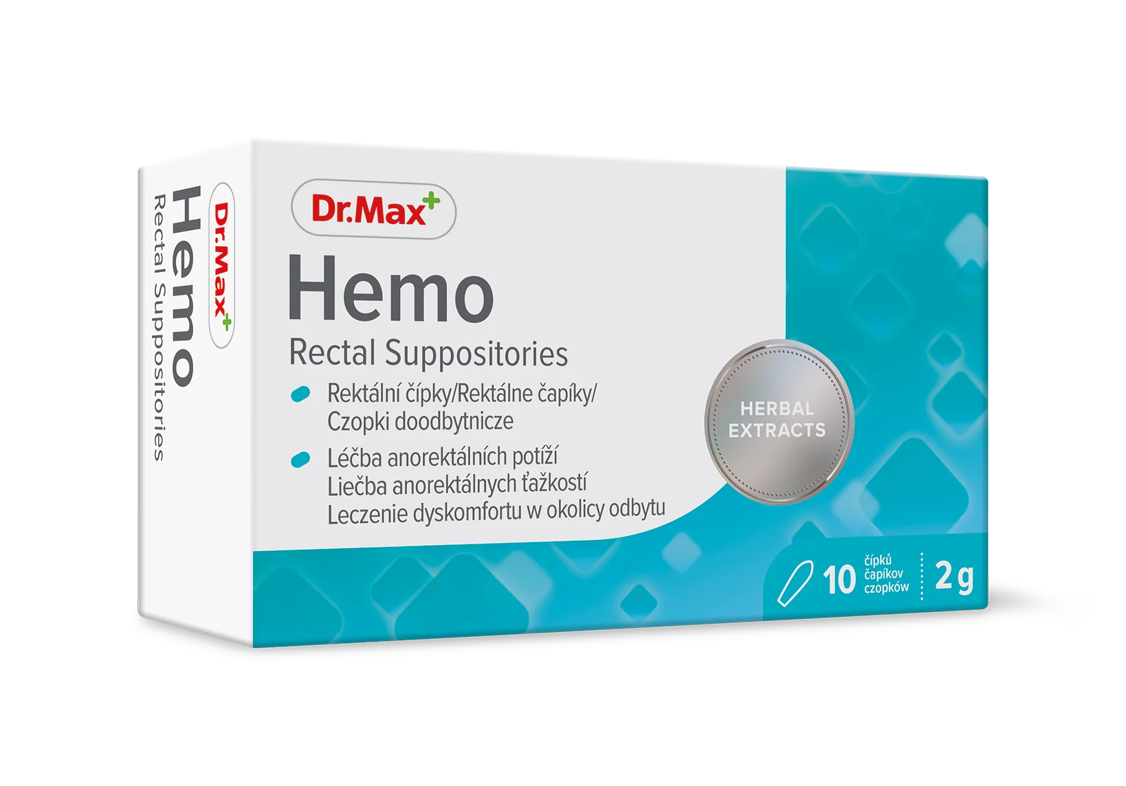 Hemo Suppositories Dr. Max czopki doodbytnicze, 2 g, 10 szt.
