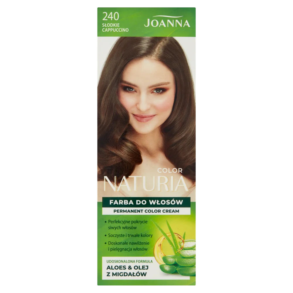 Joanna Naturia Color farba do włosów nr 240 Słodkie Cappuccino, utleniacz 60 g + farba 40 g