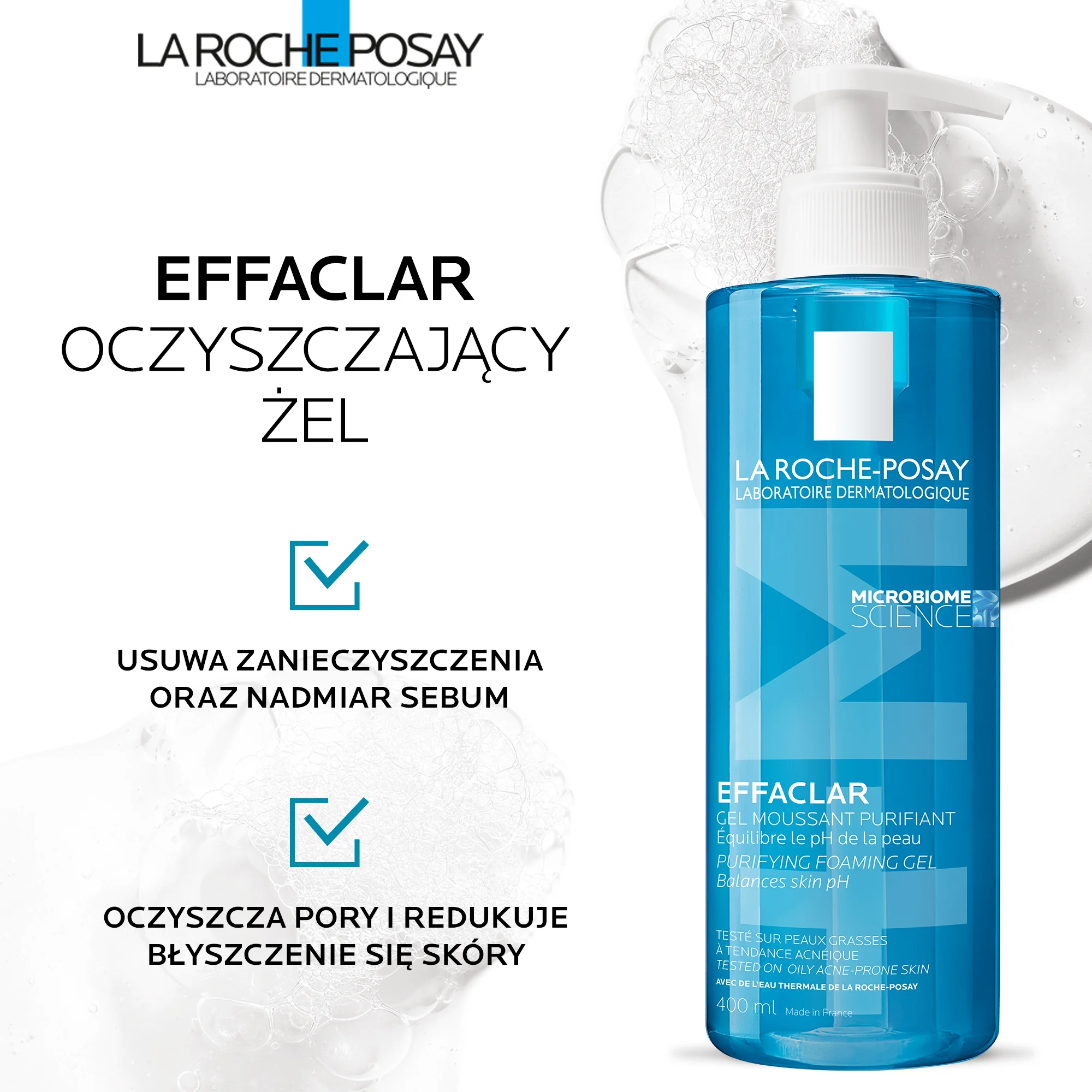 La Roche-Posay Effaclar oczyszczający żel do skóry tłustej, 400 ml