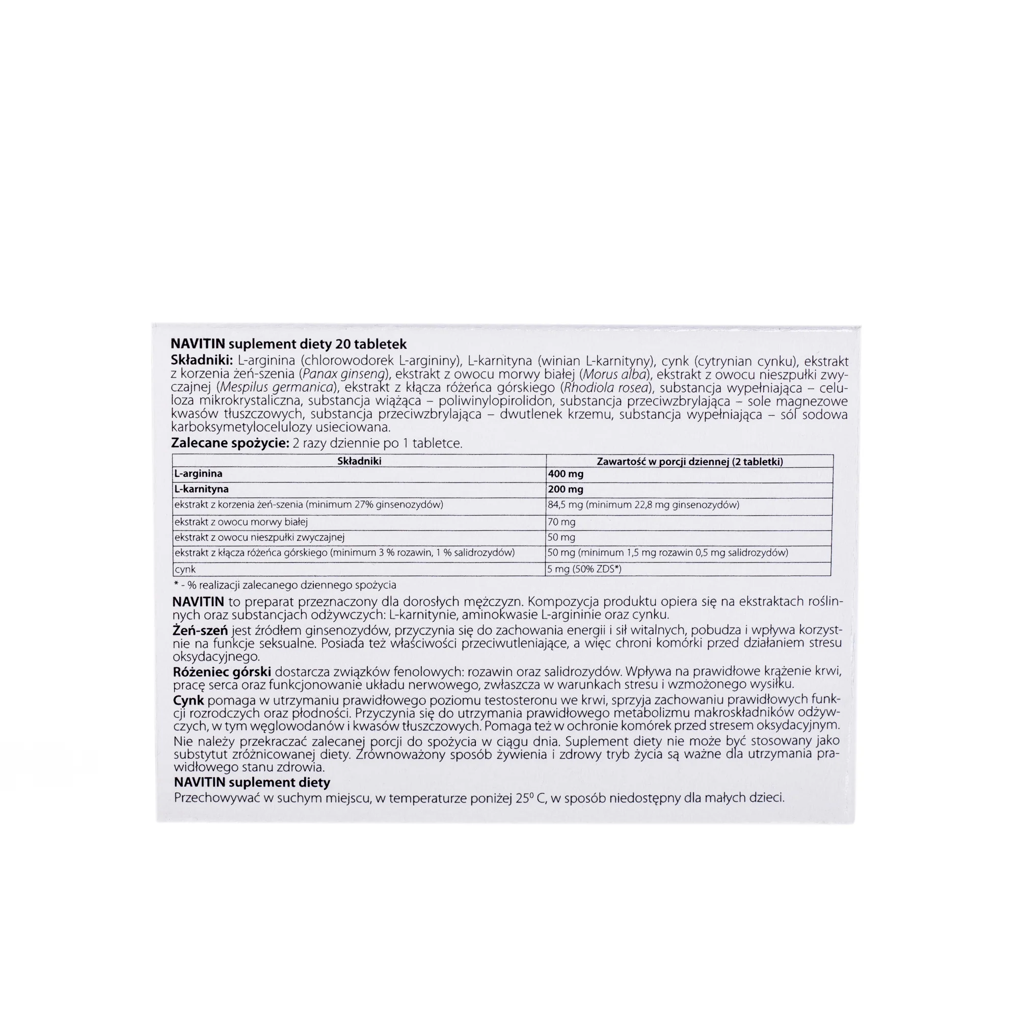 Navitin suplement diety, 20 tabletek