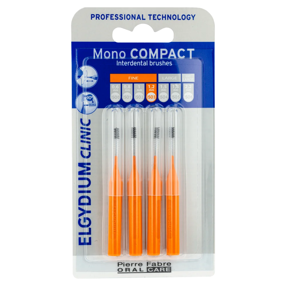 Elgydium Clinic Mono Compact szczoteczka międzyzębowa ISO 3 1,2 mm pomarańczowa, 4 szt.