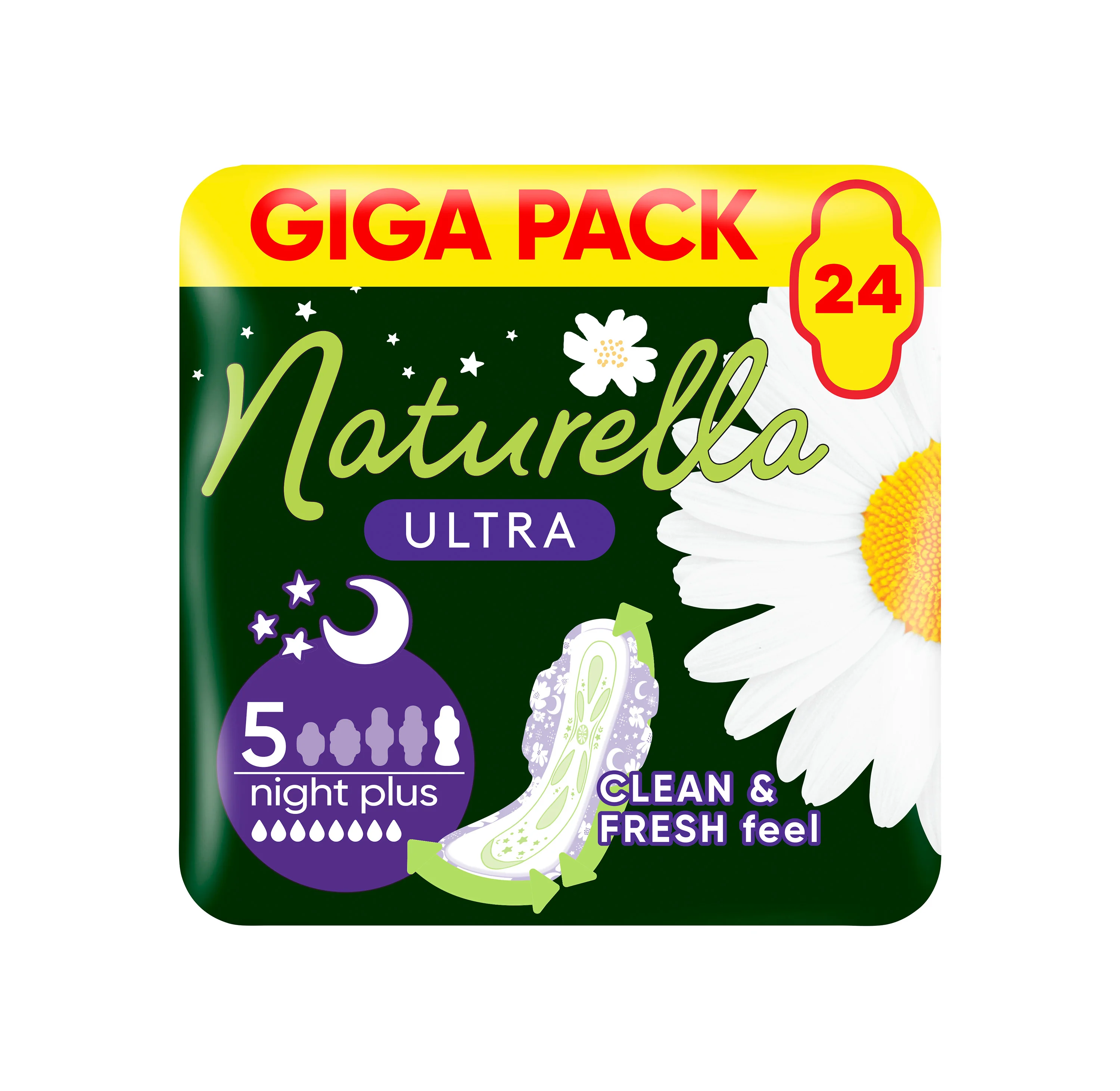 Naturella Ultra Night Plus podpaski ze skrzydełkami rozmiar 5, 24 sztuki