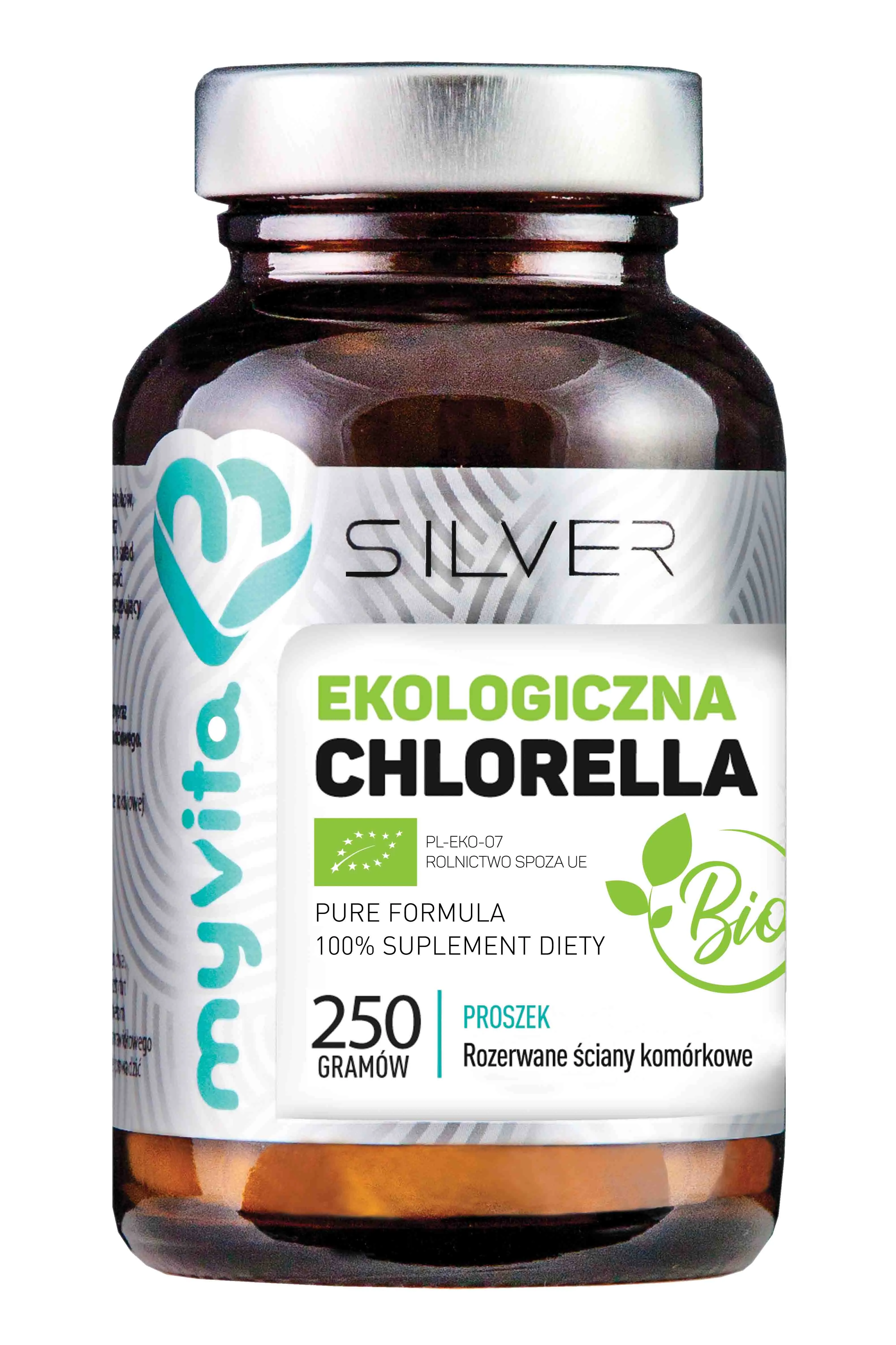 MyVita Silver, Chlorella Bio ekologiczna, suplement diety, proszek, 250g