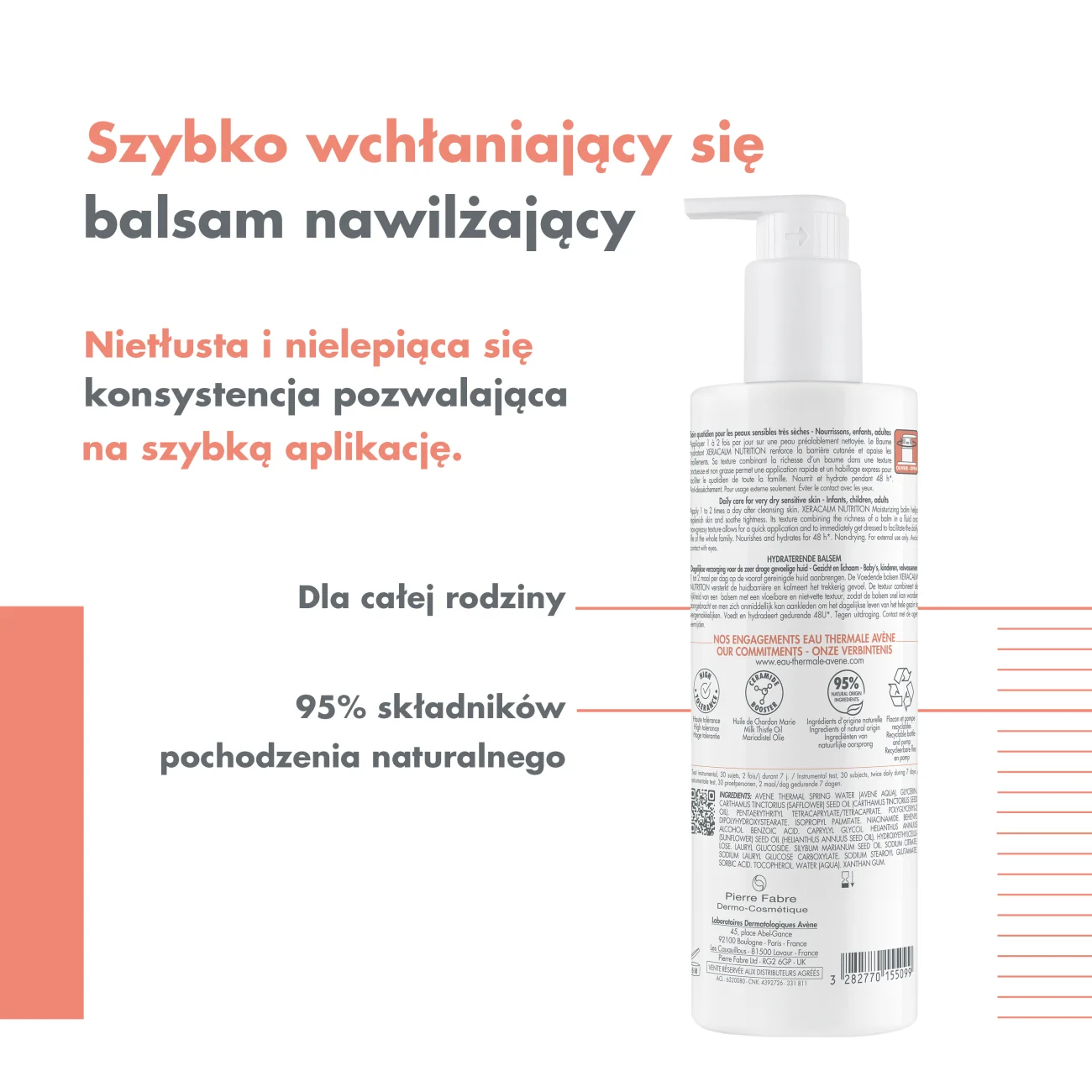 Avène Xeracalm Nutrition balsam nawilżający, 400 ml