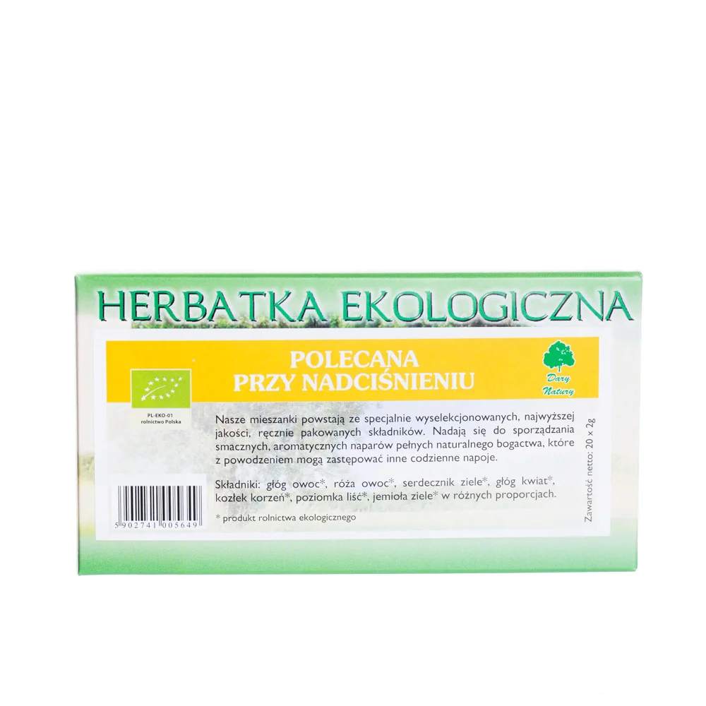 HERBATKA POLECANA PRZY NADCIŚNIENIU BIO (20 x 2 g) - DARY NATURY 