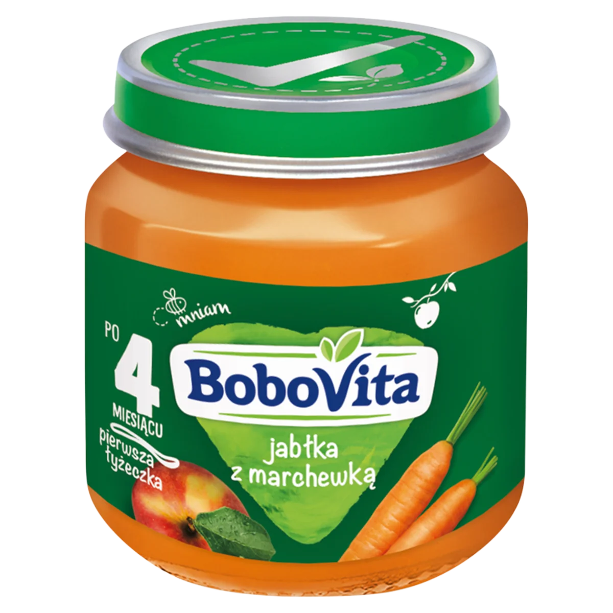 BoboVita, jabłka z marchewką po 4 miesiącu, 125 g