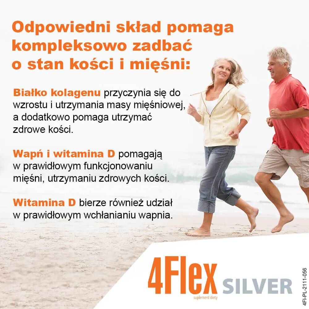 4Flex silver, suplement diety, Witamina D + wapń, 30 saszetek 
