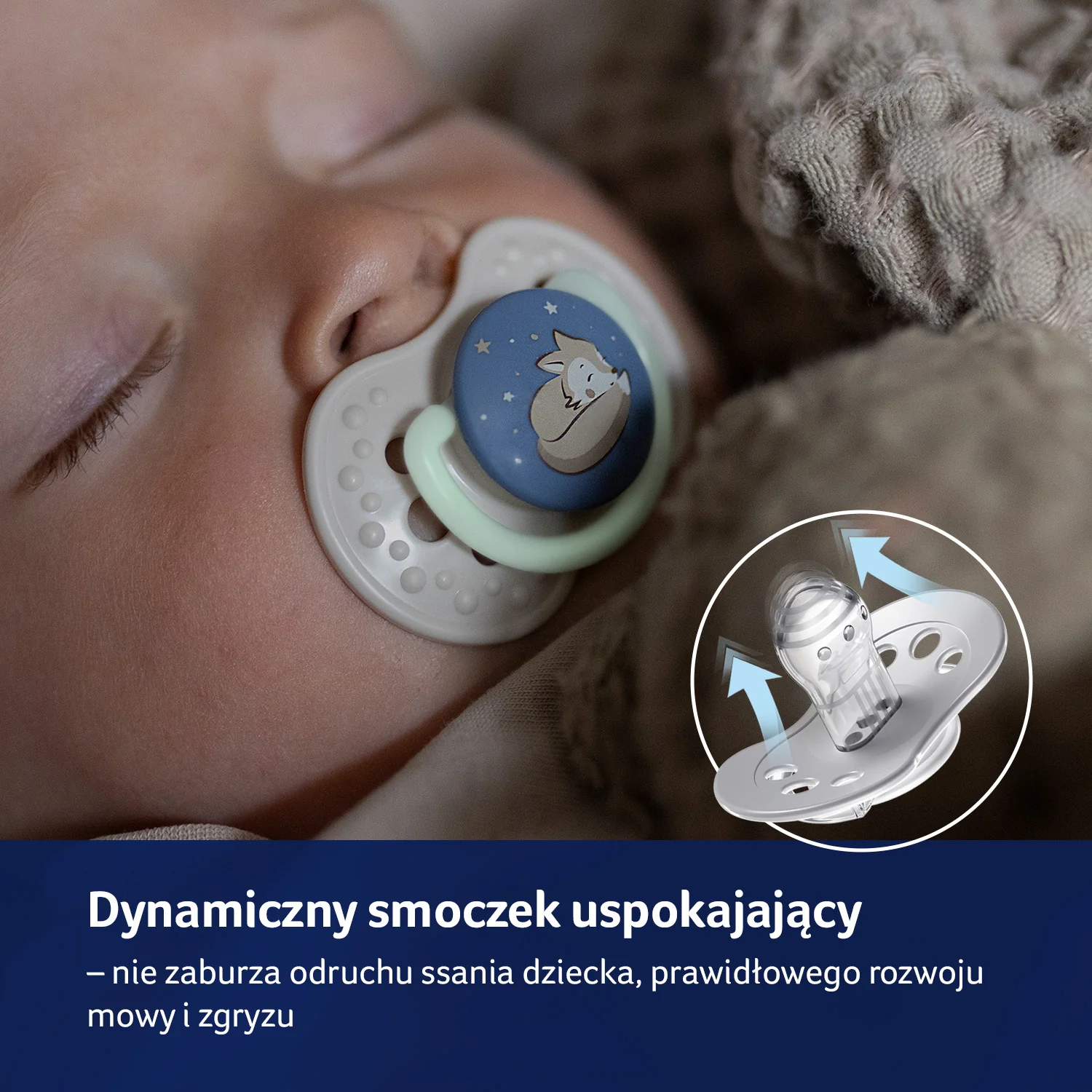 LOVI Smoczek silikonowy dynamiczny 18m+ Night & Day Boy 2 sztuki