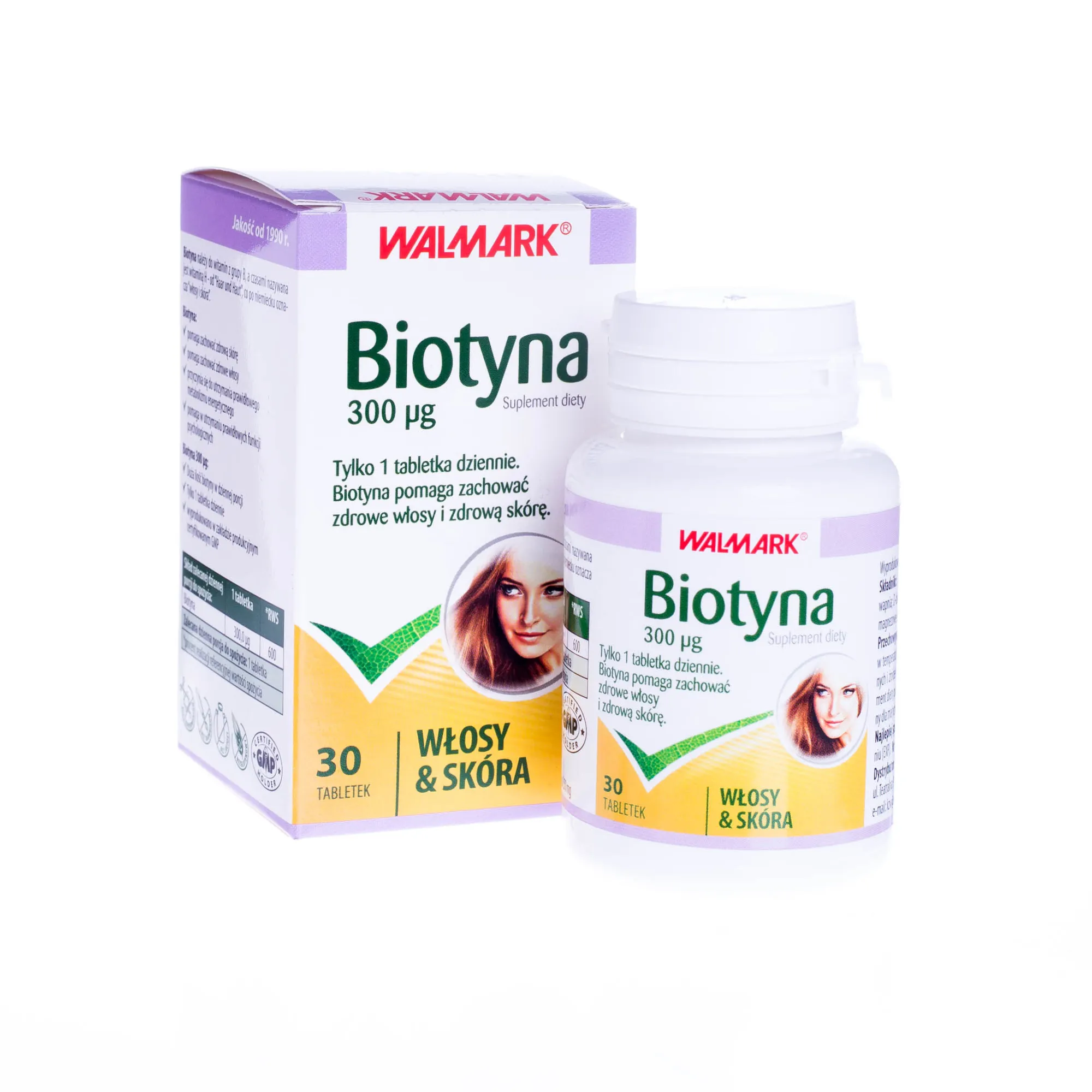 Biotyna 300 μg, suplement diety, 30 tabletek