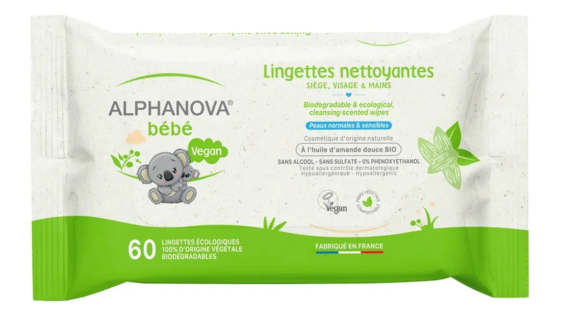 Alphanova Bebe chusteczki nawilżane, 60 szt.