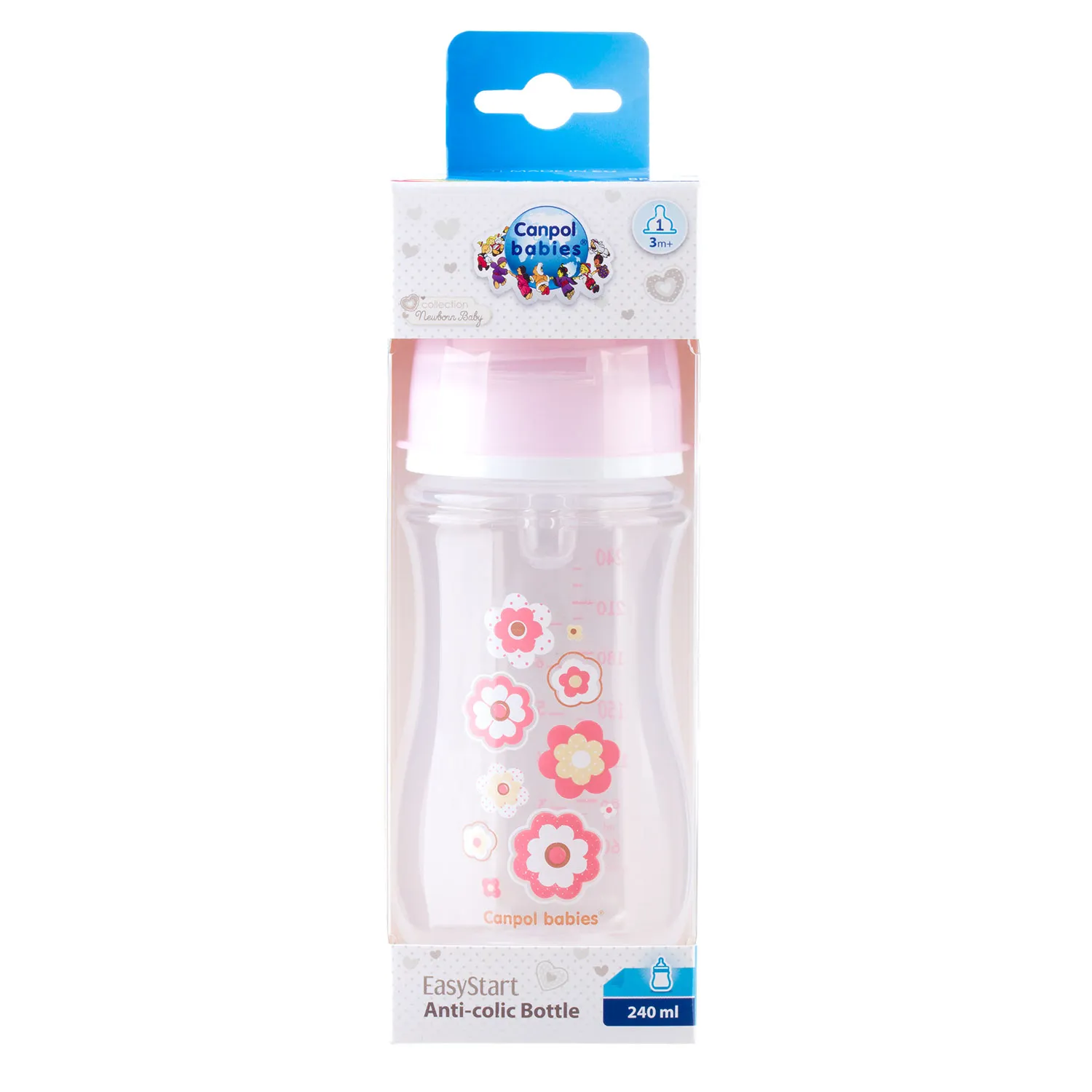 Canpol Babies, butelka szerokootworowa, antykolkowa, 3-6 miesiąca 35/217_pin, 240 ml