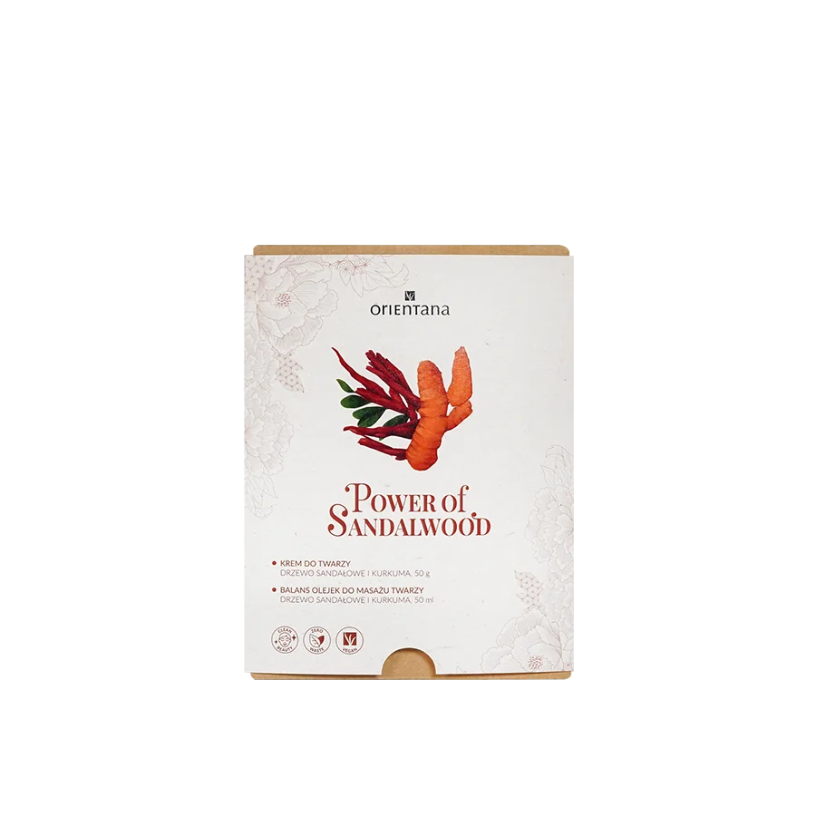 Orientana Power Of Sandalwood krem do twarzy drzewo sandałowe, 50 ml + olejek do twarzy, 50 ml