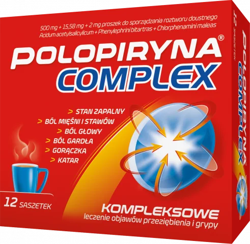 Polopiryna Complex 500 mg+15,58 mg+2 mg, 12 saszetek