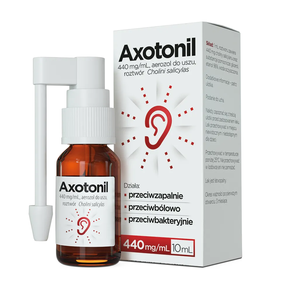 Axotonil 440 mg/ml, aerozol do uszu, roztwór, 10 ml