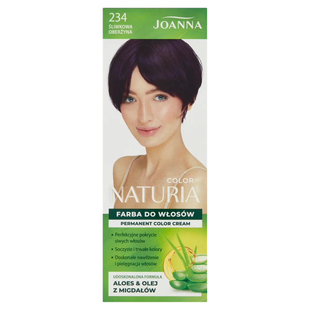 Joanna Naturia Color farba do włosów nr 234 Śliwkowa Oberżyna, utleniacz 60 g + farba 40 g