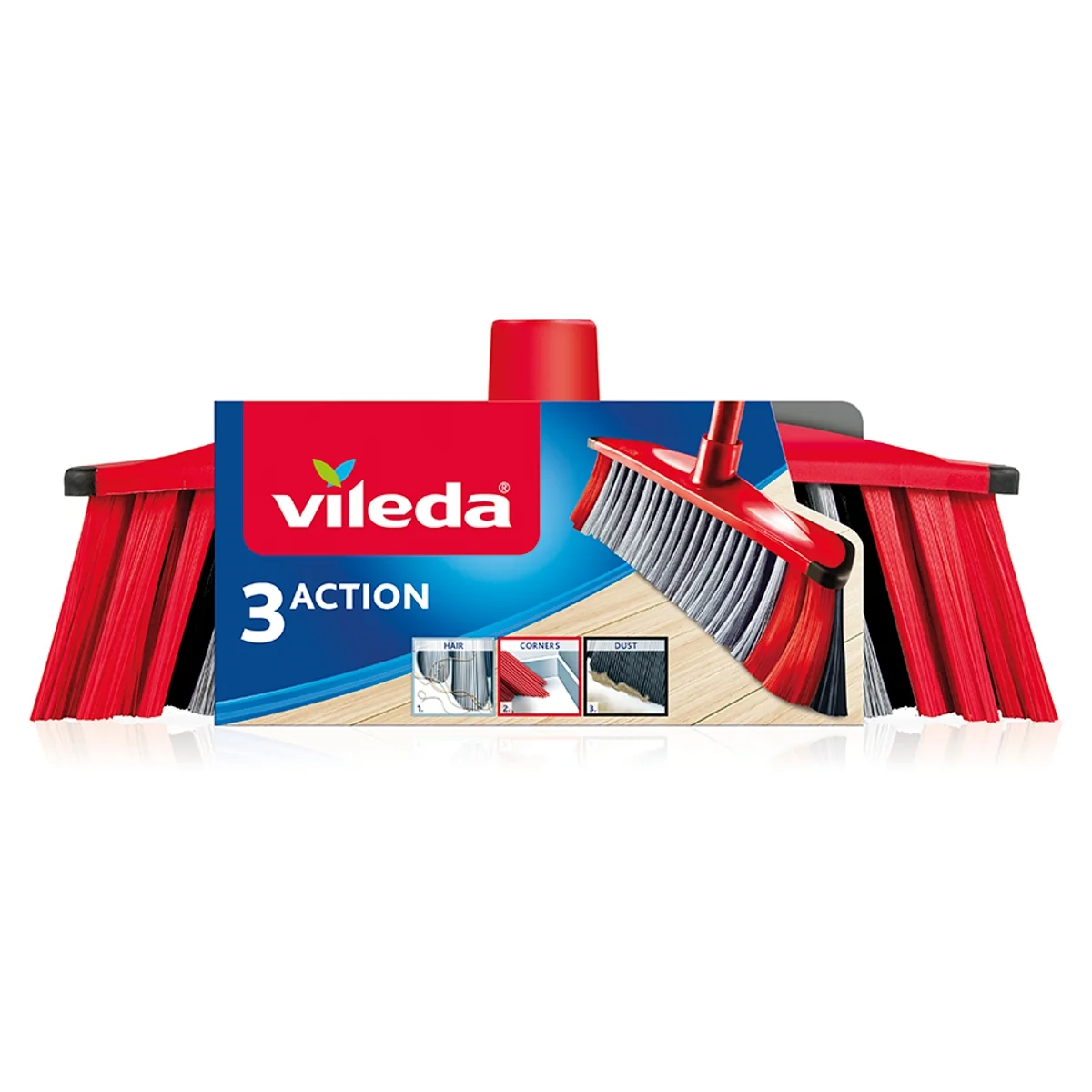 Vileda 3Action szczotka do zamiatania bez drążka, 1 sztuka