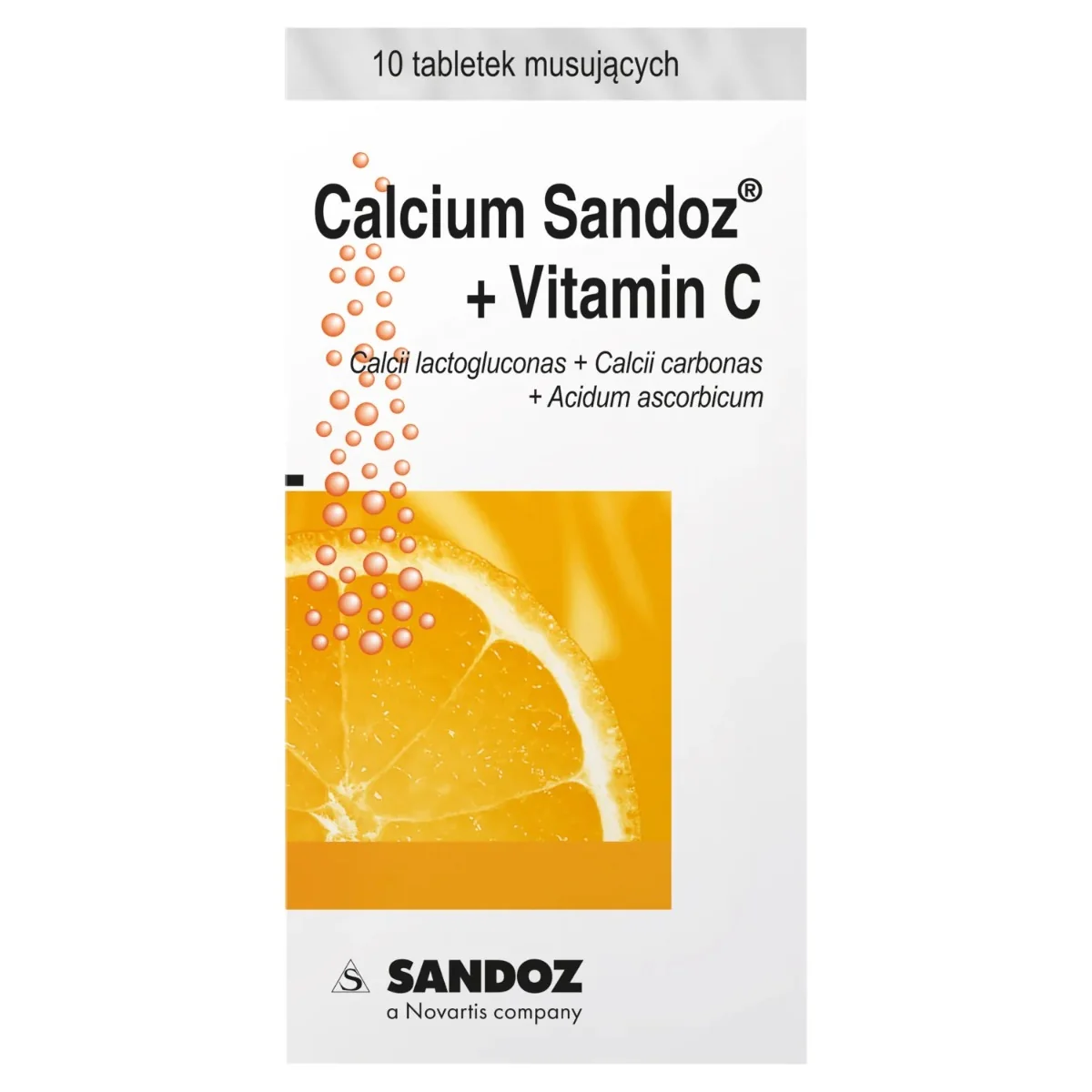 Calcium Sandoz + Vitamin C, 10 tabletek musujących