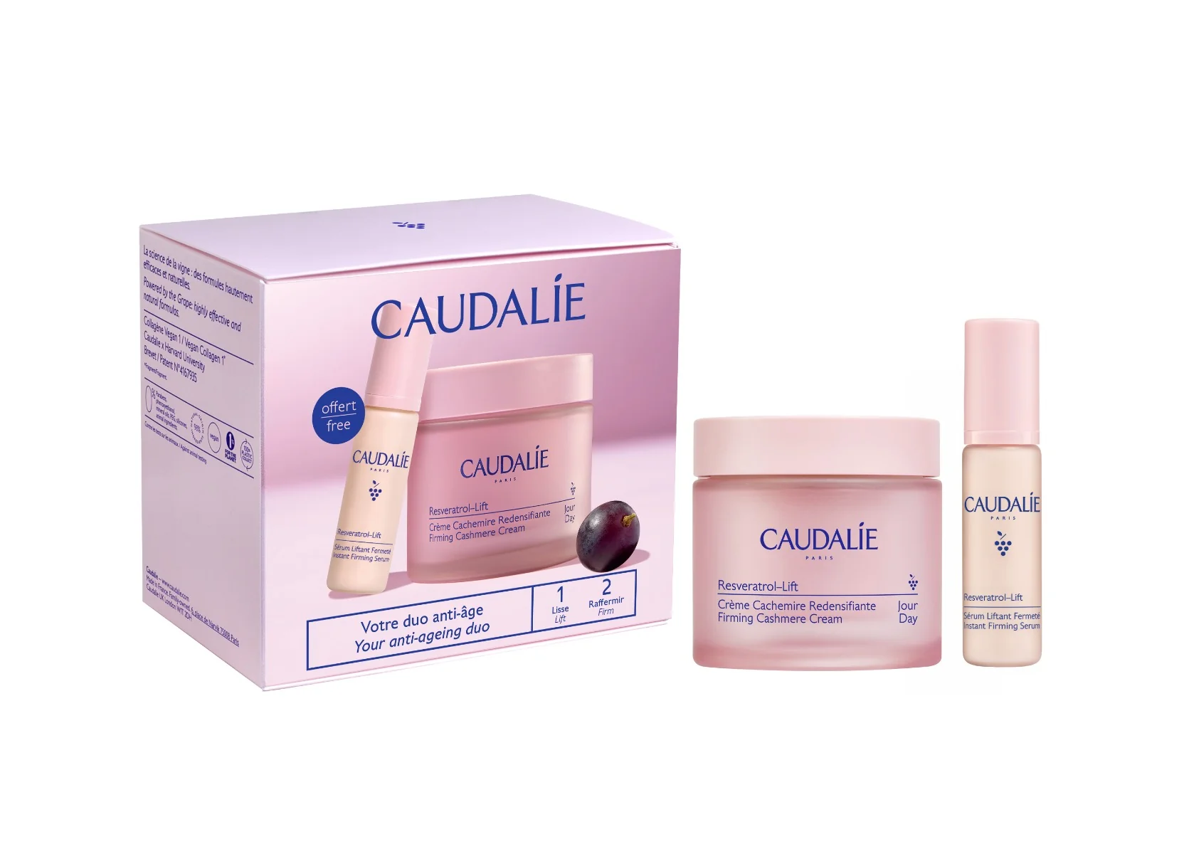 Caudalie Resveratrol-Lift Zestaw krem kaszmir liftingujący, 50 ml + serum liftingująco-ujędrniające, 10 ml