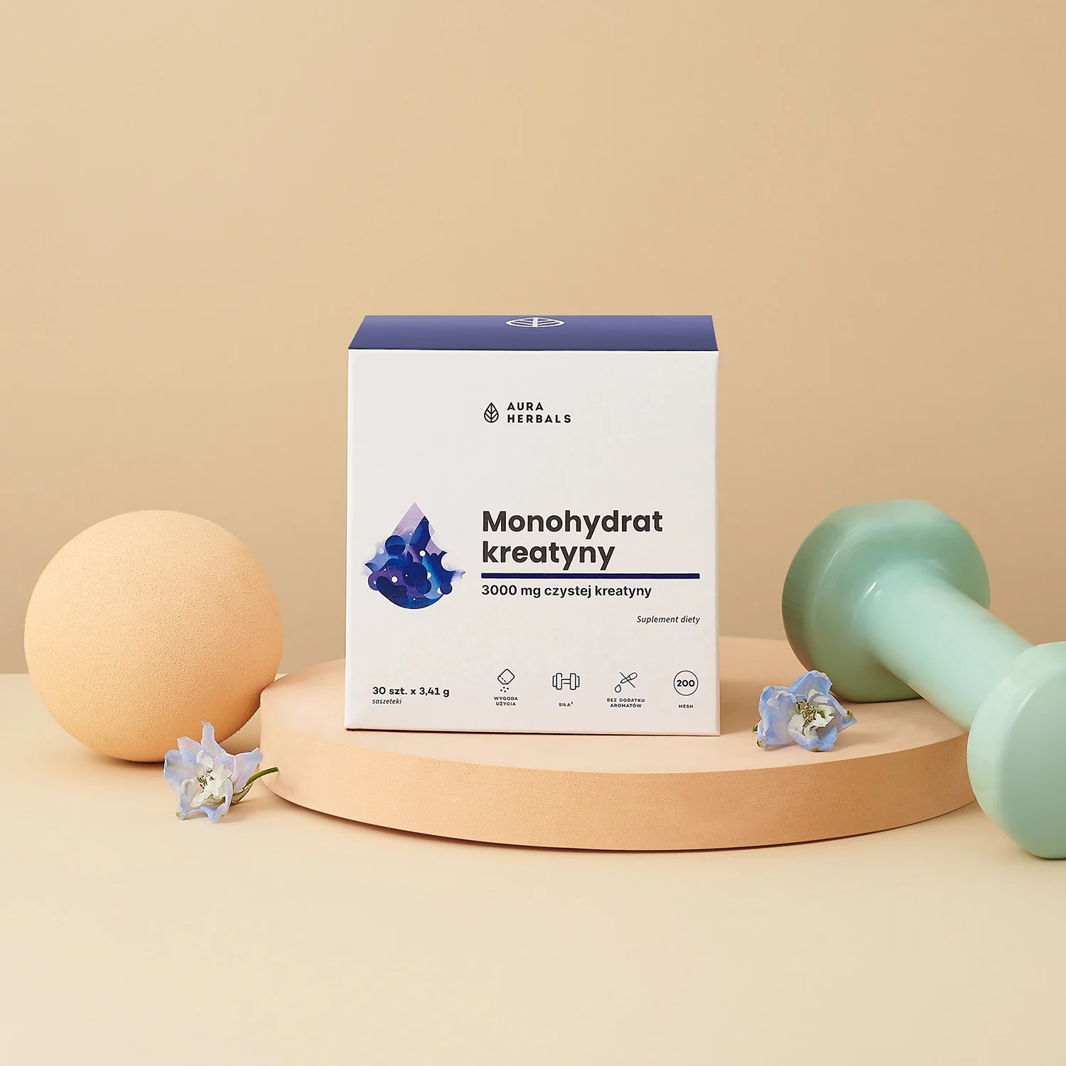 Aura Herbals Kreatyna, monohydrat 30 saszetek x 3,41g