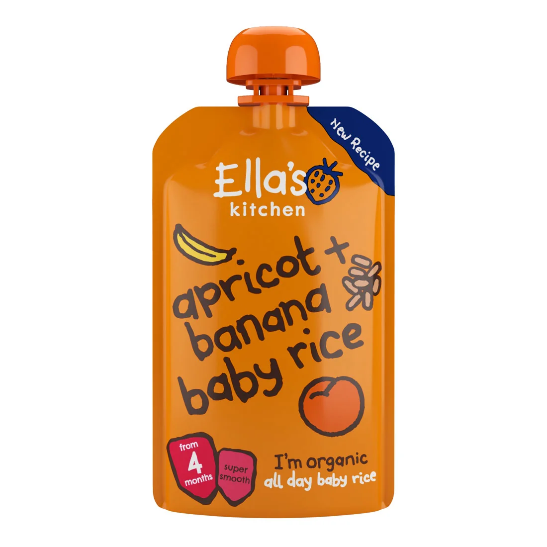 Ella's Kitchen BIO ryż dla dzieci, banan i morela, 120 g