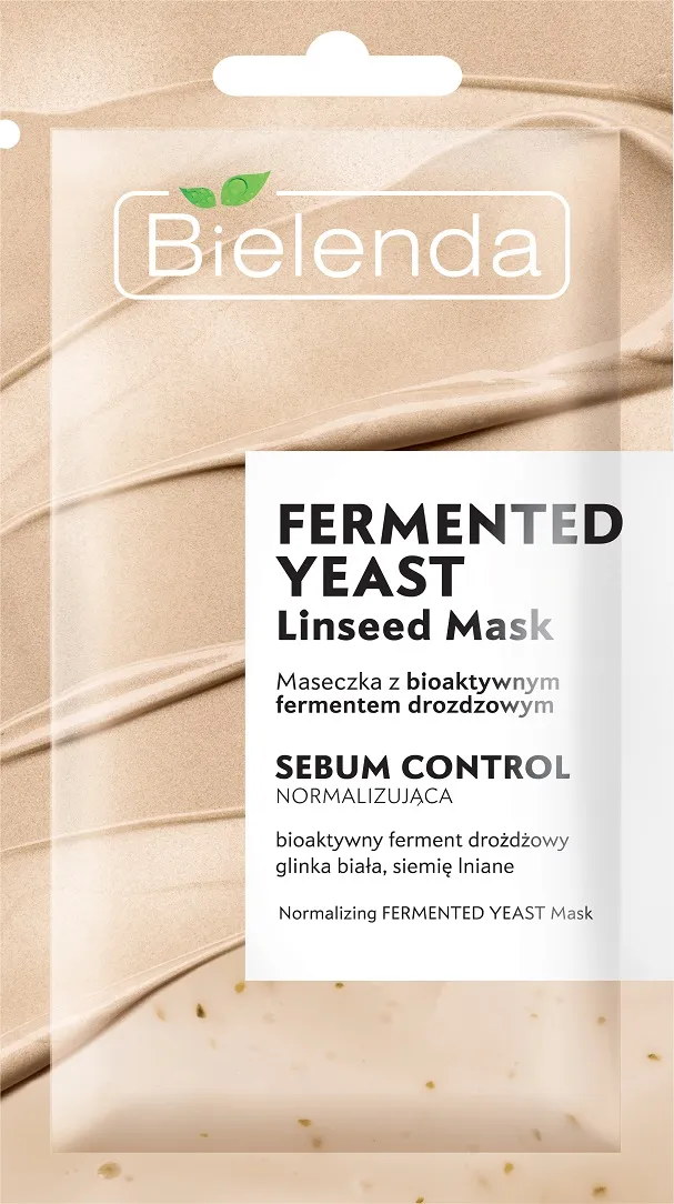 Bielenda Fermented Yeast Linseed Mask Sebum Control normalizująca maseczka 2w1 z peelingiem i bioaktywnym fermentem drożdżowym, 8 g