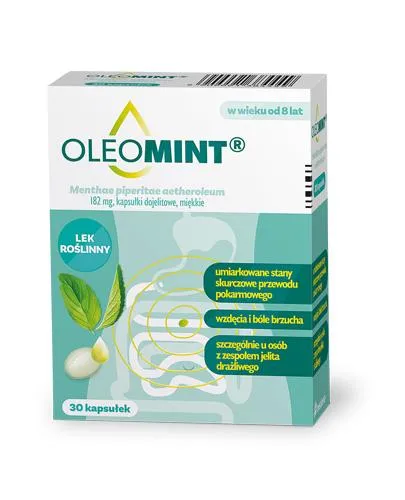Oleomint, 182 mg, 30 kapsułek dojelitowych miękkich