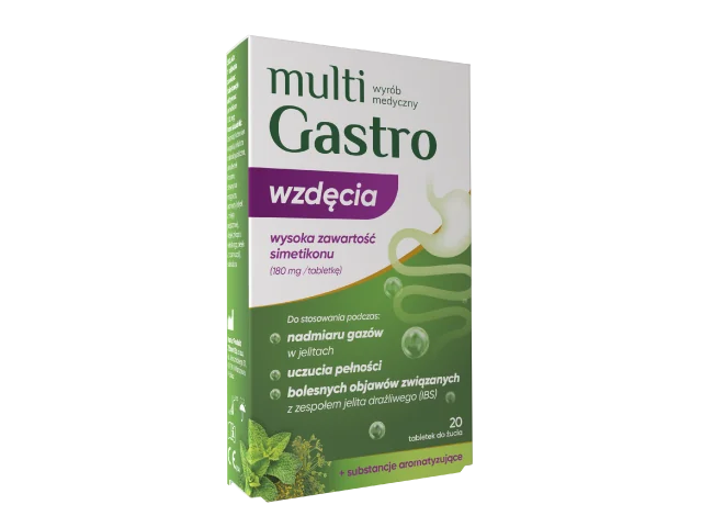 Multigastro Wzdęcia 20 tabletek do żucia