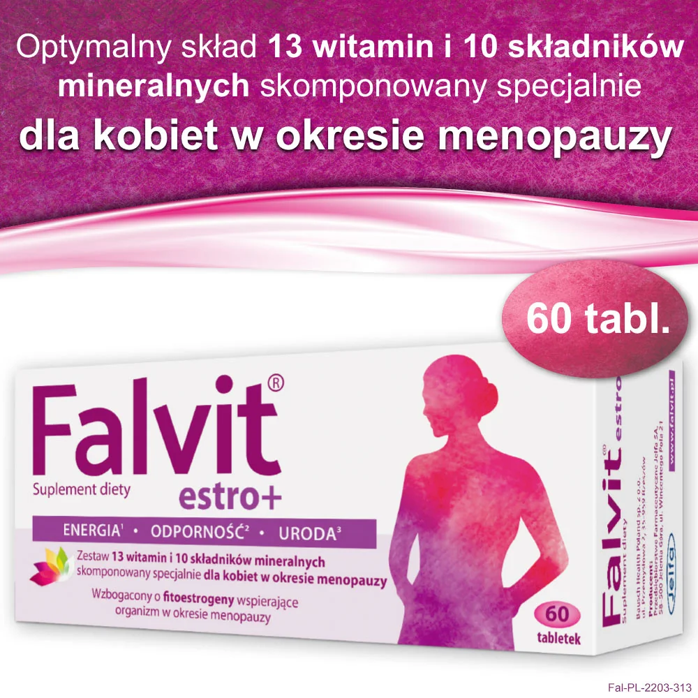 Falvit Estro+ suplement diety, 60 tabletek