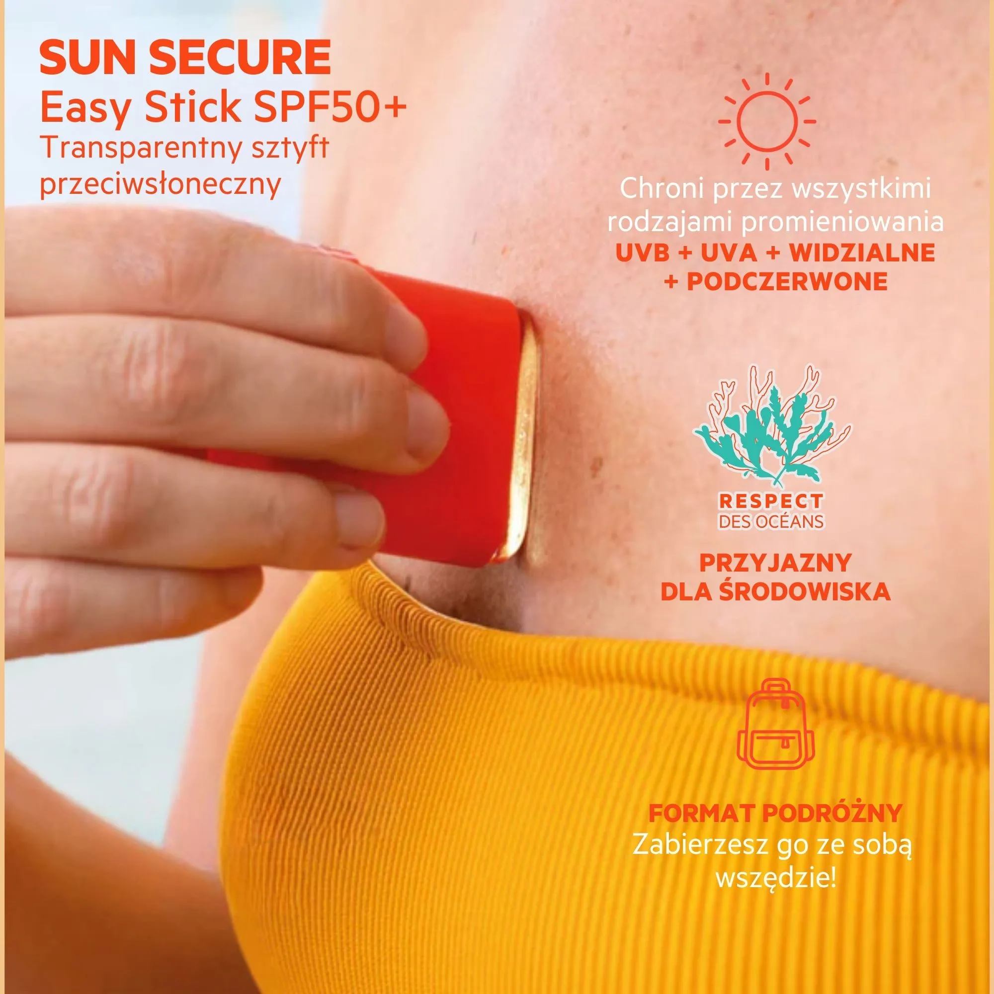 SVR Sun Secure Easy Stick SPF 50+, transparentny sztyft przeciwsłoneczny SPF 50+, 10 g 