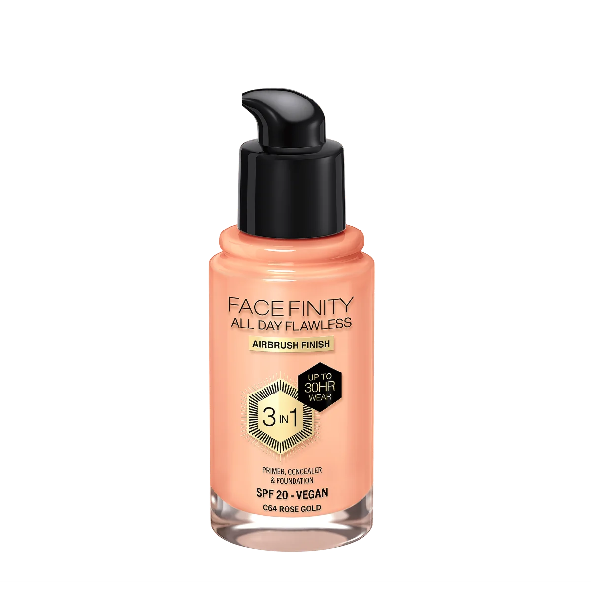 Max Factor Facefinity All Day Flawless Podkład do twarzy 3w1 C64 Rose Gold, 30 ml