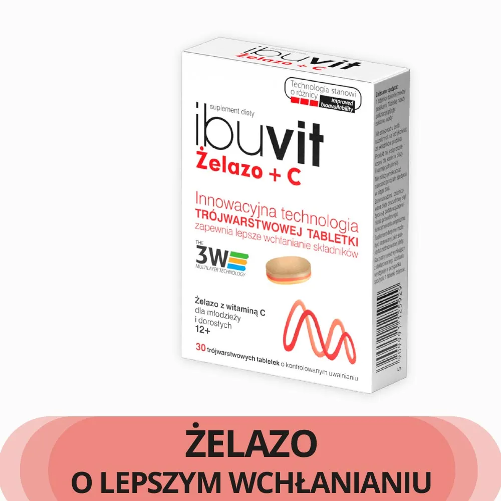 Ibuvit Żelazo + C, suplement diety, 30 tabletek 