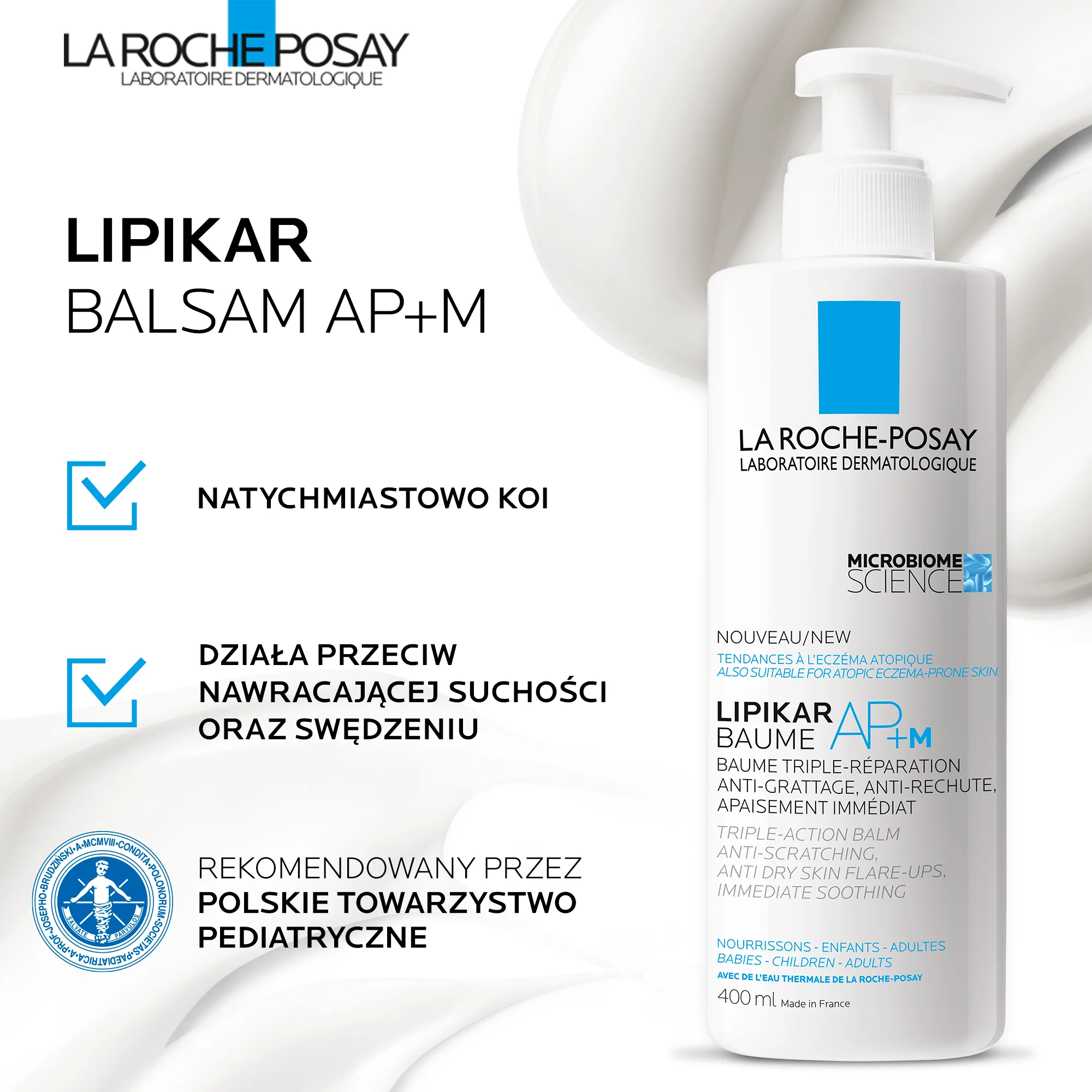 La Roche-Posay Lipikar Baume AP+M Eco-Tube kojący balsam do ciała, 200 ml