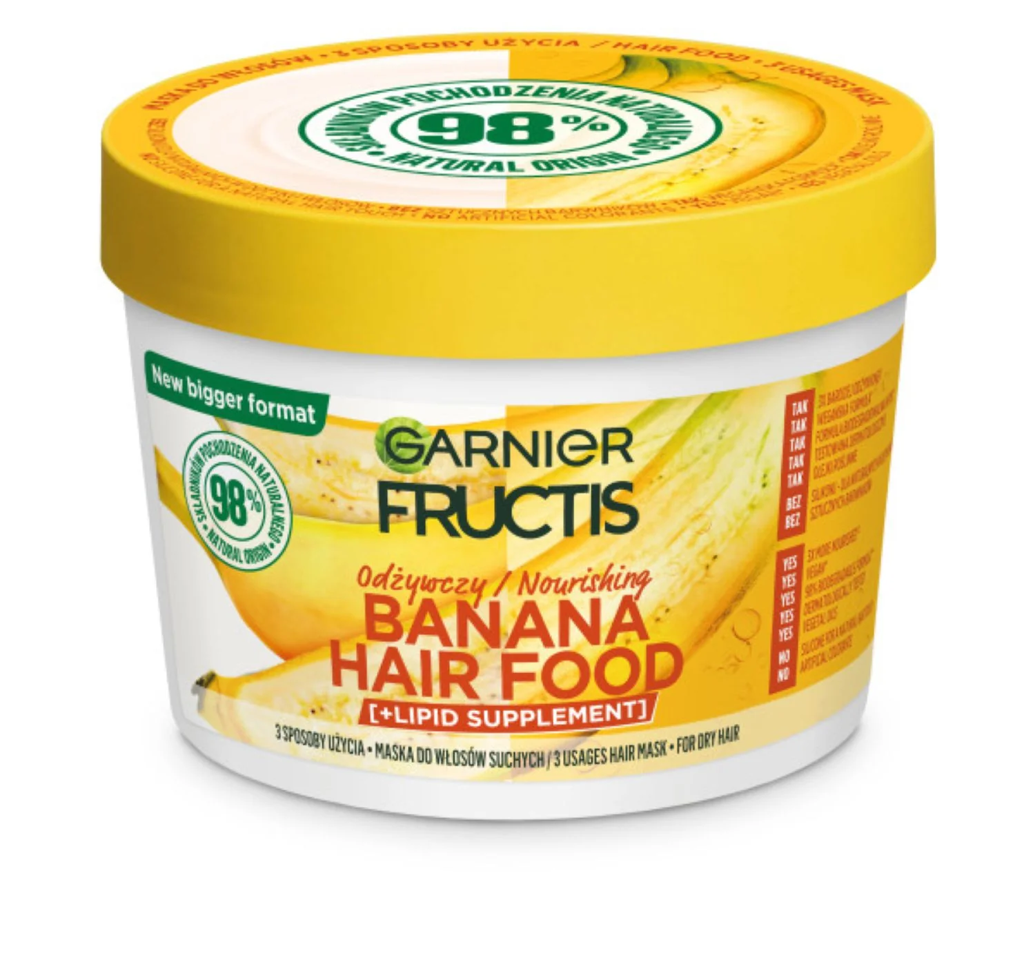 Fructis Banana Hair Food odżywcza maska do włosów suchych, 400 ml