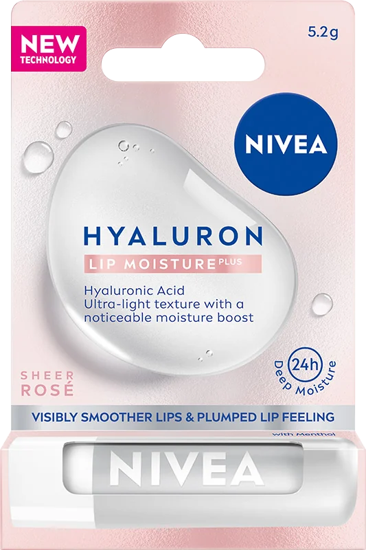 Nivea Hyaluron Moisture Plus balsam do ust Sheer Rose, 5,2 g