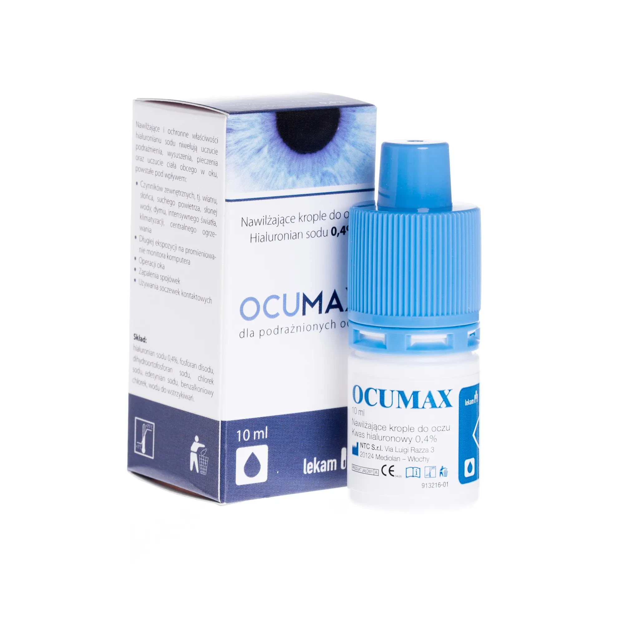 Ocumax 0,4%, nawilżające krople do oczu, 10 ml 