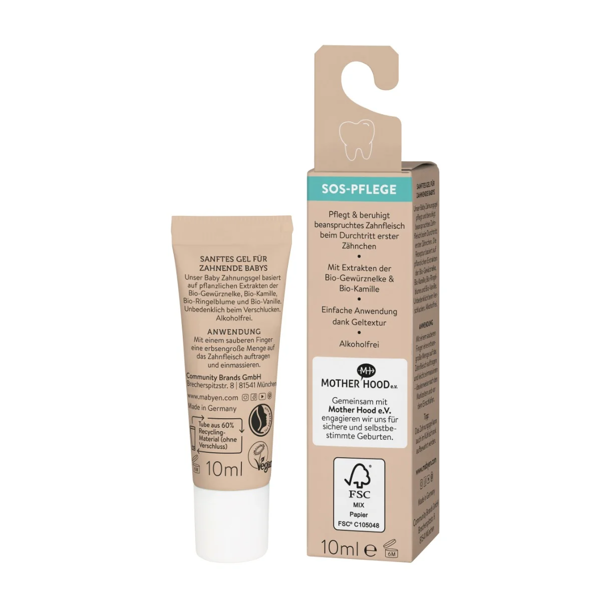 MABYEN Baby Zahnungsgel naturalny żel na ząbkowanie dla niemowląt, 10 ml