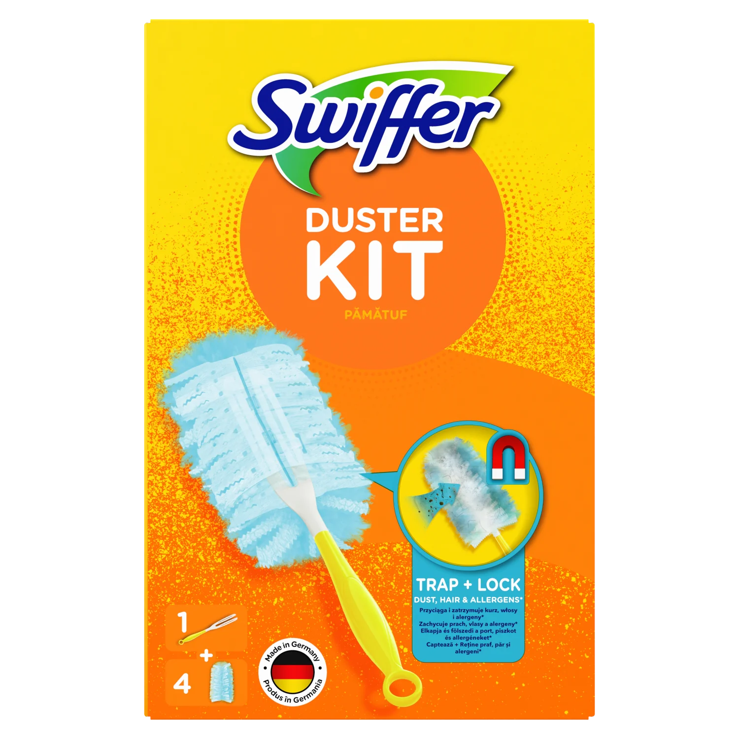 Swiffer Zestaw: 1 miotełka do kurzu + 4 wymienne wkłady